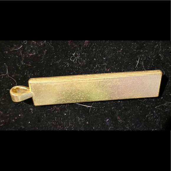 Hand-painted Green & Gold Alcohol Ink Art Under Domed Glass in Goldtone Setting - Picture 2 of 4